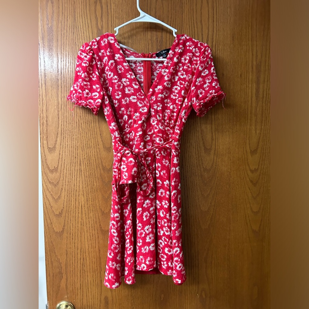 Red and white lulus dress size small